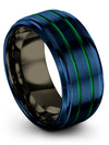 Wedding Rings Matching Tungsten Blue Green 10mm 6 Year Jewelry Sets for Woman&#39;s - Charming Jewelers