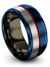 Wedding Rings Matching Tungsten Blue Black 10mm 6 Year Jewelry Sets for Woman&#39;s - Charming Jewelers