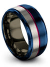Wedding Rings Matching Tungsten Blue Fucshia 10mm 6 Year