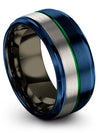 Groove Wedding Bands for Womans Blue Tungsten Band Female Ring for Female Blue - Charming Jewelers