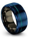 Blue Matte Promise Band Men Tungsten Bands for Ladies and Lady Sets Matching - Charming Jewelers