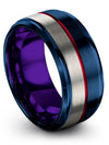 Unique Anniversary Band Sets for Her and Him Blue Tungsten Promise Rings Pure - Charming Jewelers