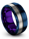 Tungsten Female Wedding Tungsten Ring for Guys Matte Engagement Lady Blue Ring - Charming Jewelers