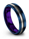 Man Soulmate Wedding Bands Tungsten Carbide Band Blue Guys Jewelry Blue Promise - Charming Jewelers