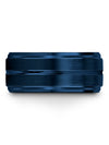 Blue Male Wedding Bands 10mm Blue Tungsten Bands for Female 10mm Midi Rings - Charming Jewelers