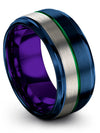 Tungsten Promise Band for Couples Tungsten Rings for Guy Green Line Midi Bands - Charming Jewelers