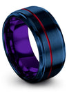 Blue Wedding Jewelry His and Wife Bands Tungsten Simple Female Bands Plain - Charming Jewelers