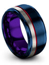 Wedding Bands Matching Tungsten Matte Blue Ring Sets for Couples Customize - Charming Jewelers
