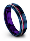 Set Wedding Ring Wedding Band Blue Tungsten Bands Set for Ladies 65th - Blue - Charming Jewelers