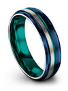 Blue Men&#39;s Tungsten Ring for Mens and Guy Jewelry for Mens Band Blue Brother - Charming Jewelers