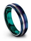 Couple Wedding Bands Wedding Bands Set Husband and Her Tungsten Simple Blue - Charming Jewelers