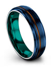 Wife and Girlfriend Blue Anniversary Band Sets Tungsten Bands Woman Blue - Charming Jewelers