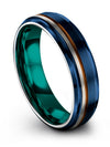 Tungsten Blue Promise Ring for Mens Polished Tungsten Ring Blue Promise Bands - Charming Jewelers
