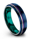 Blue Purple Wedding Rings for Her Perfect Tungsten Rings Simple Blue Best Birth - Charming Jewelers