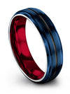 Anniversary Band Bands Promise Bands Tungsten Groove Rings Blue Bands Couples - Charming Jewelers