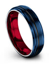 Metal Promise Ring Fiance and Fiance Tungsten Wedding Bands Blue Set for Man - Charming Jewelers