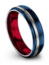 Plain Wedding Bands Brushed Blue Tungsten Woman&#39;s Wedding Bands I Love You - Charming Jewelers