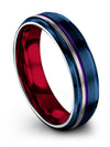 Solid Wedding Band for Mens Perfect Wedding Ring Blue Plated Bands for Guys - Charming Jewelers