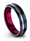 6mm Promise Band Blue Tungsten Rings for Lady Personalized Bands Engagement - Charming Jewelers