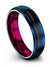 Blue and Copper Wedding Rings for Guys Personalized