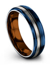 Guy Wedding Band Tungsten Blue Black Lady Tungsten Rings Blue Men Ladies - Charming Jewelers