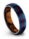 Men Metal Wedding Ring Tungsten Brushed Wedding Rings Blue Black Jewelry Him - Charming Jewelers