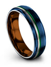 Woman Anniversary Ring 6mm Green Line Wedding Band Sets Tungsten Set of Cute - Charming Jewelers