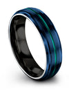 Awesome Wedding Ring Tungsten Ring for Man Custom Engraved Best Blue Band - Charming Jewelers