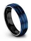Her and Fiance Wedding Bands Sets Blue Tungsten Carbide Wedding Bands Sets - Charming Jewelers