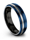 Ring Wedding Couple Tungsten Carbide Rings for Guy Blue Her
