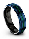 Modern Promise Ring for Ladies Tungsten Womans Bands Blue Lady Blue Plated - Charming Jewelers