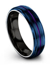Valentines Day Her Tungsten Female Ring Blue Purple Marriage Band for Woman - Charming Jewelers