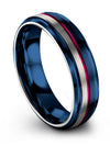 Couples Wedding Ring Sets Blue Tungsten Ring for Guys Midi