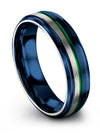 Men&#39;s Tungsten Carbide Anniversary Ring Blue Tungsten Wedding Bands for Couples - Charming Jewelers