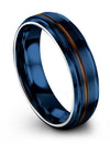 Rings Set for Wife Blue Wedding Tungsten Carbide Engagement Band Midi Blue - Charming Jewelers