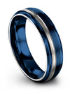 Lady Blue Plain Wedding Ring Tungsten Couples Wedding Rings