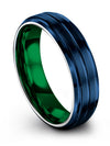 Blue Unique Womans Wedding Ring Engravable Tungsten Ring for Mens Graduate - Charming Jewelers