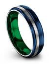 Wedding Ring for Wife and Wife Men Tungsten Wedding Ring Blue Plated 6mm Ring - Charming Jewelers