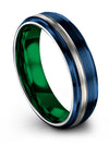Wedding Bands Sets for Her Tungsten Blue Grey Ring for Female Guy Small Ring - Charming Jewelers
