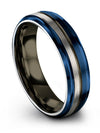 Tungsten Wedding Rings Male Blue Tungsten Ring Natural Finish Blue Plain Blue - Charming Jewelers