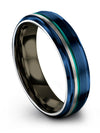 Blue Husband and Wife Wedding Ring Sets Wedding Band Tungsten Carbide 6mm Mens - Charming Jewelers