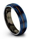 Male Wedding Jewelry Tungsten Wedding Rings Ring 6mm Blue and Copper 6mm Bands - Charming Jewelers