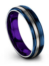 Wedding Ring Blue Tungsten Engagement Bands for Man Couples Blue Bands Gifts - Charming Jewelers