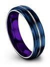 Wedding Couple Ring Tungsten Wedding Rings Man Blue Personalized Promise Ring - Charming Jewelers