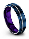 Tungsten Carbide Wedding Ring for Woman&#39;s Men&#39;s Tungsten Wedding Ring Blue - Charming Jewelers