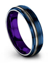 Guy Blue and Gunmetal Wedding Bands Tungsten Promise Ring Blue Fidget Ring 6mm - Charming Jewelers