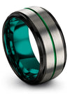 Groove Wedding Band Tungsten Rings for Female Engravable Grey Rings Custom - Charming Jewelers