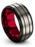 10mm Grey Gunmetal Wedding Rings for Men Wedding Bands