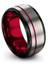 Taoism Wedding Band Sets for Husband and Husband Tungsten Rings Engraved Grey - Charming Jewelers
