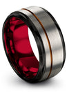 Mens Wedding Bands Matte Tungsten Wedding Ring for Wife and Wife Mid Finger - Charming Jewelers